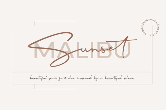 Malibu Sunset Font: Elegant Display for Creative Projects